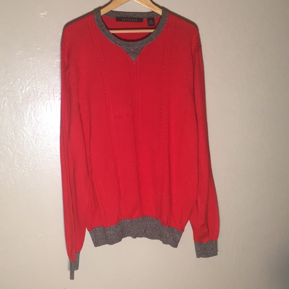 Sean John red and gray long sleeve sweater - Picture 1 of 5